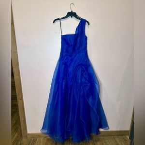 Theia Cobalt Blue One-Shoulder Evening Dress Size 4